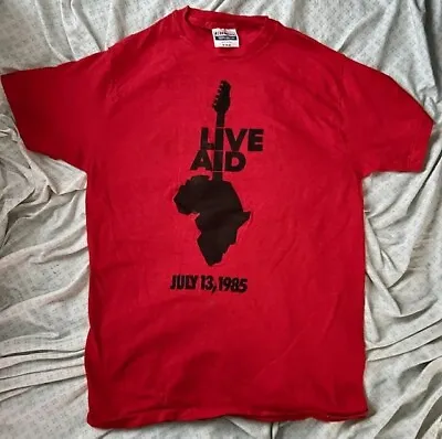 Rare Red Live Aid - Abc Radio Networks Production Staff - Concert T-shirt 1985 • $899.99