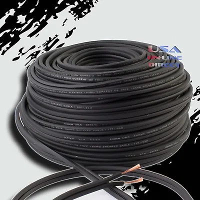 16 Gauge 50Ft BLACK OFC 100% Copper Marine Car Home Audio Speaker Cable Wire US • $24.95