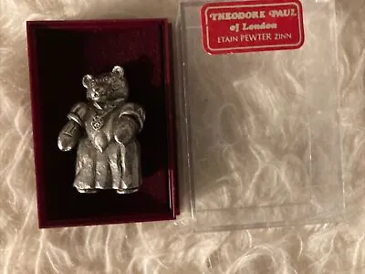 Rare Pewter Bear Figure Theodore Paul By Zinn Pewter Vintage Boxed Miniature • £9.99