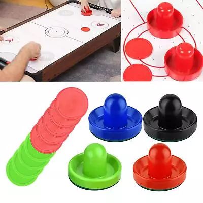 4 Colors Air Hockey Pushers And 8 Pucks 2.5 Inch Air Hockey Pucks For Family • $19