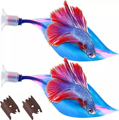 2 Pieces Silicone Betta Bed Leaf Hammock For Betta Fish Betta Fish Bed Practic • $11.76
