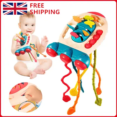 Montessori Sensory Development Baby Toys Silicone Pull String Toys Baby Activity • £6.90