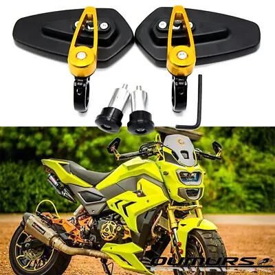 Universal 7/8  Motorcycle Handlebar End  Rear View Mirrors For Honda Grom MSX125 • $21.59