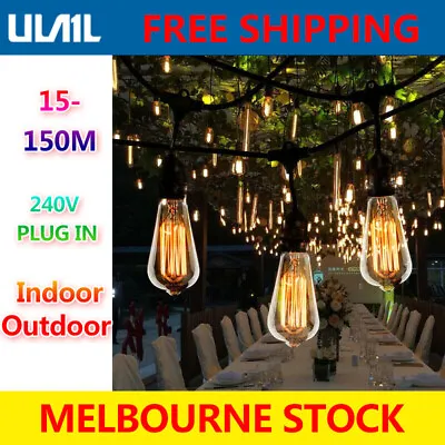 15M-150M LED Festoon String Lights Waterproof Connectable Outdoor Wedding Party • $17.50