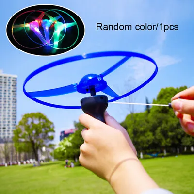 $12.12 • Buy LED Light Up Fun Flying Disc Saucer Pull String For Kids Toy Party Supplies