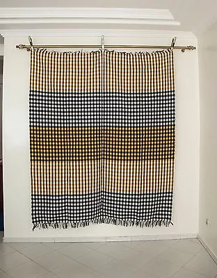 MOROCCAN HANDWOVEN BLANKET THROW - Checkerboard  3Colors - Merino Wool - 7' X 6' • $90