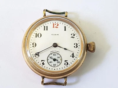 $38 • Buy Very Smart Antique 1922 Elgin Watch Co USA Cal 9ct Gold Plated 7J Wristwatch