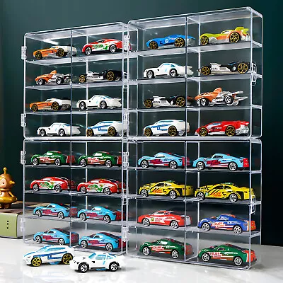 4Pcs 1/64 Scale Diecast 8 Car Display Case With Locking Latch For Action Models • $39.99