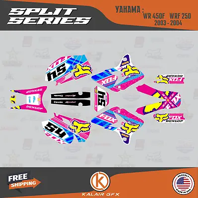 Graphics Kit For YAMAHA WR250F And WR450F Years 2003 2004 Split - Magenta • $153.99