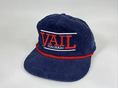 $44.99 • Buy Vintage Vail Colorado Ski Resort Corduroy Bump Bonnets Rope Strapback Hat