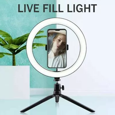 New LED Ring Light Live Makeup Video Photo With Desk Tripod Phone Holder 10  • $25.99