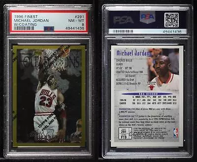 1996-97 Topps Finest Rare - Gold Michael Jordan Rare Gold #291 PSA 8 HOF • $580