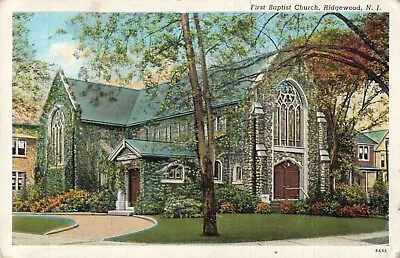 $4.59 • Buy First Baptist Church Ridgewood New Jersey NJ Linen 1939 Postcard