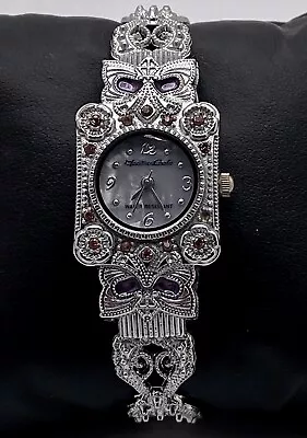 Vintage Monte Carlo Cuff WatchRuns Has A Decorative Look With Pink Rhinestone’s • $10.95