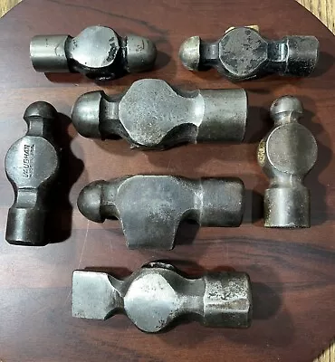 Vintage Tools Ball Peen Hammer Head Lot Blacksmith Straight Peen Machinist Usa • $60