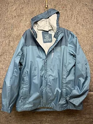 LL Bean Mens Rain Jacket Tek Blue Full Zip Packable XL • $34.99