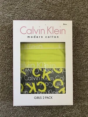 Genuine NEW Girl's 2 X Pairs CALVIN KLEIN Underwear Bikini - Age 8-10 Years • £14