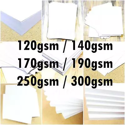 A6 A5 A4 A3 A2 WHITE CARD STOCK SCHOOL PAPER SHEET ART CRAFT MAKING 120- 300 Gsm • £2.49