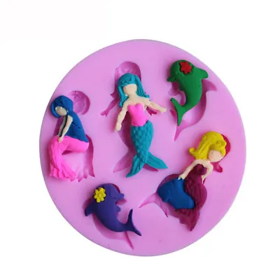 Mermaid Silicone Fondant Cake Mould Decorating Mold Chocolate Baking Tool _xi • $7.05