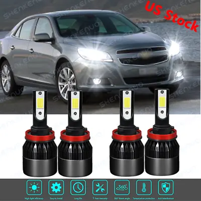 For   Malibu 2004-2012 4PC LED Headlight Bulbs High&Low Beam Combo Kit 6000K • $25.40