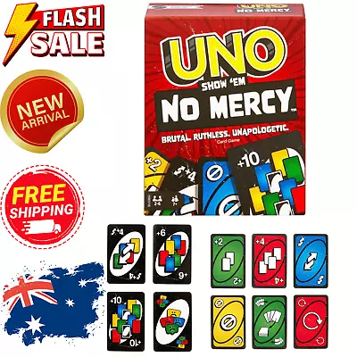 UNO- Show ‘em No Mercy Card Game For Kids Adults & Family Night Parties Travel • $20.50