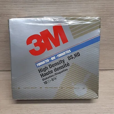 3M 10 Pack High Density 5-1/4  DS HD Diskettes Formatted IBM New See Photos  • $10.06
