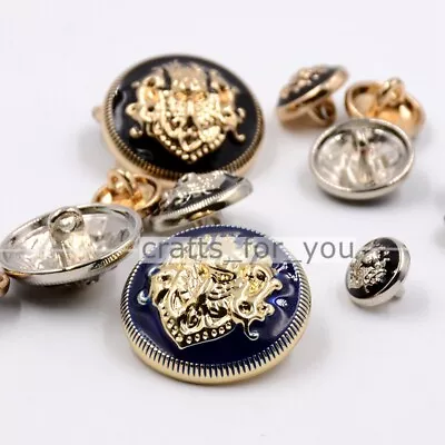 $4.89 • Buy 6pcs Antique Patterned 10mm-28mm Metal Shank Buttons Clothing Bag Sewing Craft