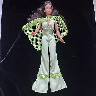 Vintage Mego CHER 1975 Green  Mint Julep Jumpsuit Dress & Cape  EXC Condition • $48