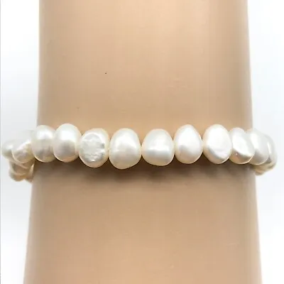 Vintage Real Genuine Baroque Pearl Beaded Strand Bracelet 7  • $29.99