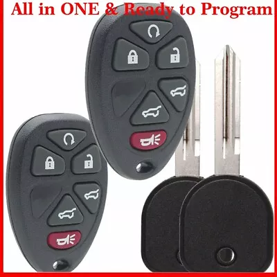 2 For 2007 - 2014 Chevrolet Suburban Tahoe GMC Yukon Remote Car Key Fob+key • $15.34