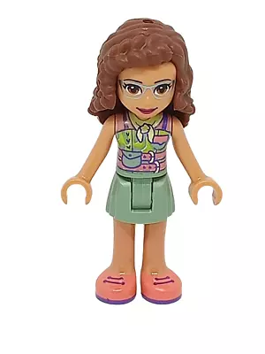 LEGO OLIVIA Sand Green Skirt & Top Coral Shoes 41422 FRIENDS Minifigure Frnd378 • $8.34