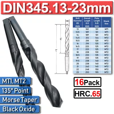 Morse Taper Drill Bit Hardened HSS DIN345 13-23mm MT1 MT2 Metal Twist Drilling • $11.12