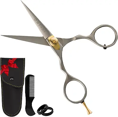Premium Hand Forged Mustache Scissors 5.5  - Barber Salon Japanese Steel Scissor • $38.97