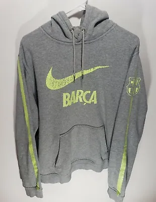 Mens Nike FCB Barcelona Rakuten Soccer Futball Long Sleeve Pullover Hoodie Sz L • $10