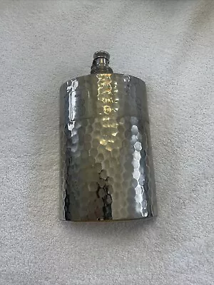 Vintage Tin Lined 10 Oz Hammered Flask Germany • $15