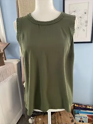 Women's J. Crew Tank Top Sleeveless Blouse Shirt Olive Green Size 6 Small S • $12