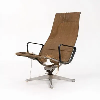 1958 Rare Eames Aluminum Group Reclining Lounge Chair In Original Saran Fabric • £4054.66