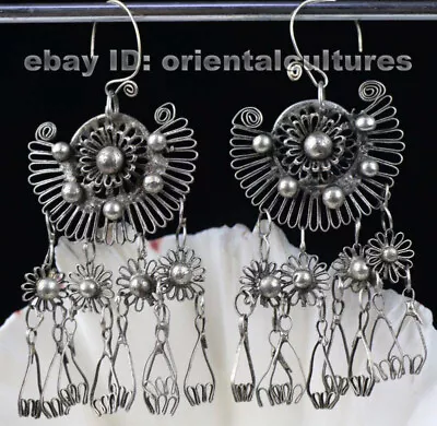 Tribal Exotic Chinese Handmade Miao Silver Earring • $25