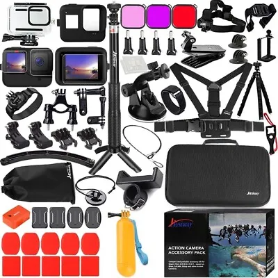 Accessories Kit For Gopro Hero 12 11 10 9 Black Waterproof Housing Silicone Case • $101.05