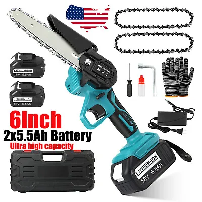 6  Electric Mini Chainsaw Handheld Cordless Chain Saw W/2 Battery For Makita 18V • $25.99