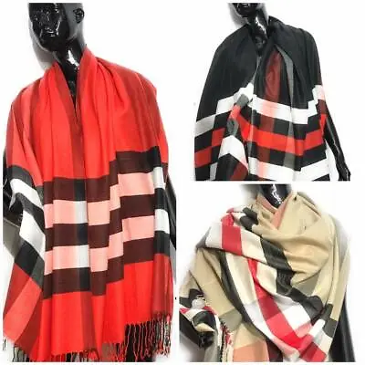 Tartan Scarf  Checks Design Plaid Warm Winter Shawl Unisex Ladies Men Neck Wrap • £4.51