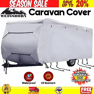 Caravan Cover Heavy Duty 16FT-18FT 4 Layers Campervan UV Protector W/ Carry Bag • $141.78
