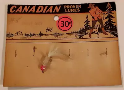 NOS Vintage CANADIAN PROVEN LURES FLY FISHING LURE Dodge Center MN DISPLAY CARD • $19.99