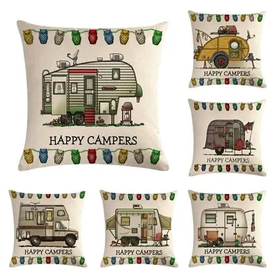 Cute Camper Big RV Motorhome Design Throw Pillow Covers Couch Cushion Cover • $8.79