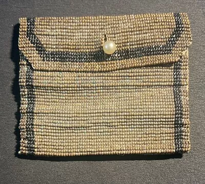 Steel Cut Micro Beaded Bag Purse French Vintage Antique Victorian • $4.99