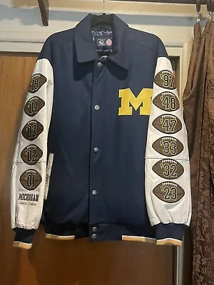 RARE Michigan Wolverines National Champions Letterman Jacket G-III  Carl Banks L • $200