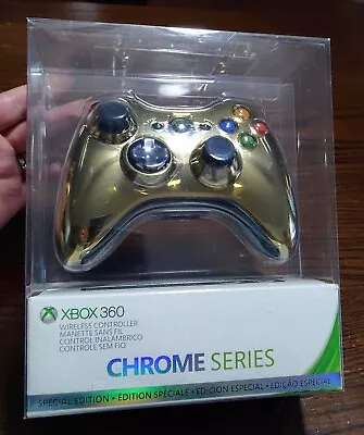 $200 • Buy Gold Special Edition Xbox 360 Chrome Series Controller NEW SEALED See Pics/desc
