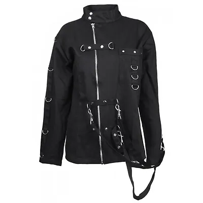 Northern Star Black Men's Bondage Zipper Jacket High Neck Steampunk Goth Jacket • $129.99