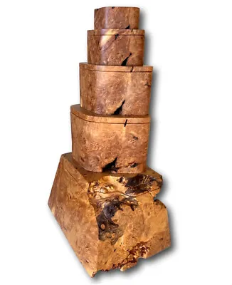 Michael Elkan Oregon Birdeye Maple Burl Wood Nesting Boxes • $3495