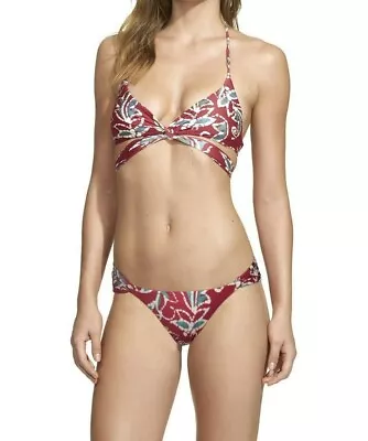 Vix By Paula Hermanny  Kahlo Wrap Top & Loop Bikini Bottoms Set Sz L  Full Cut • $94